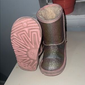 UGG Glittery Pink and Silver Boots